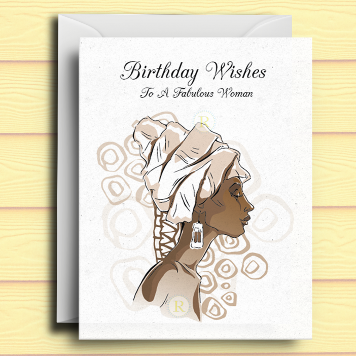 Black Woman Birthday Card D